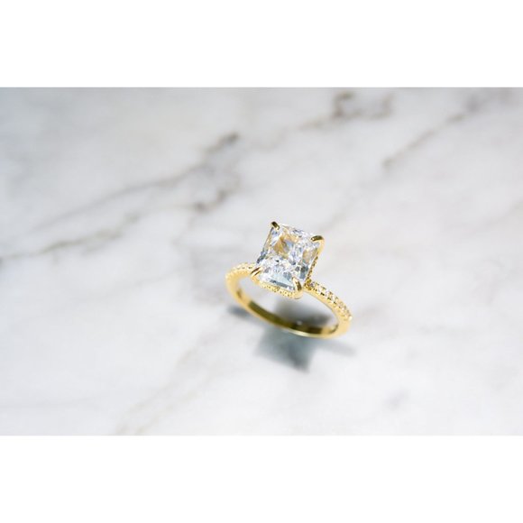 Radiant Cut Engagement Ring, 3 CT Radiant Cut Wedding Ring - Picture 3 of 9